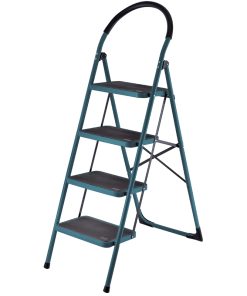 BORMANN Pro BHL6014 Σκαλοκάθισμα Μεταλλικό Heavy Duty,4 Σκαλιά,Αντιολισθητικά με Αφρώδη Λαβή
