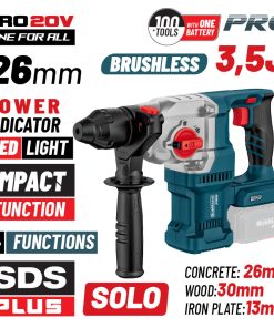 BORMANN Pro BBP5315 Πνευματικό Σκαπτικό Μπαταρίας SDS-PLUS,Brushless 250V,3.5J,0-1150rpm,SOLO