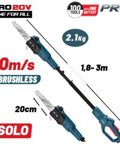 BORMANN Pro BBP4220 Τηλεσκοπικό Κονταροπρίονο Μπαταρίας 20V,Λάμα 20cm,Αυτόματη Λίπανση,Βαλίτσα,SOLO