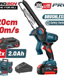 BORMANN Pro BBP5441X22C Κλαδευτικό Αλυσοπρίονο Mπαταρίας 20V Brushless,2x2Ah,Λάμα 20cm,1.3kg