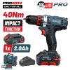 BORMANN Pro BBP5446X2 Δραπαν/βιδο Κρουστικό 20V,1x2Ah,Li-Ion,40Nm,2 Ταχύτητες & Βαλίτσα