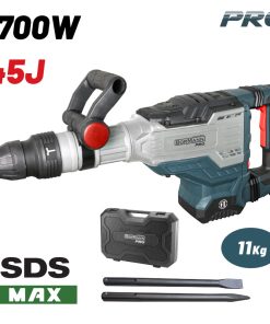 BORMANN Pro BDH3250 Κατεδαφιστικό Πιστολέτο SDS-MAX,1700W,45J,200-2100bpm & Βαλίτσα με Καλέμι-Βελόνι